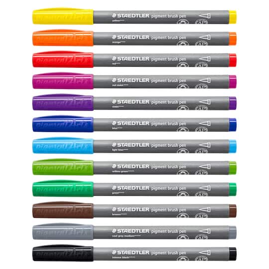 STAEDTLER® 12 Color Pigment Arts Basic Brush Pen Set